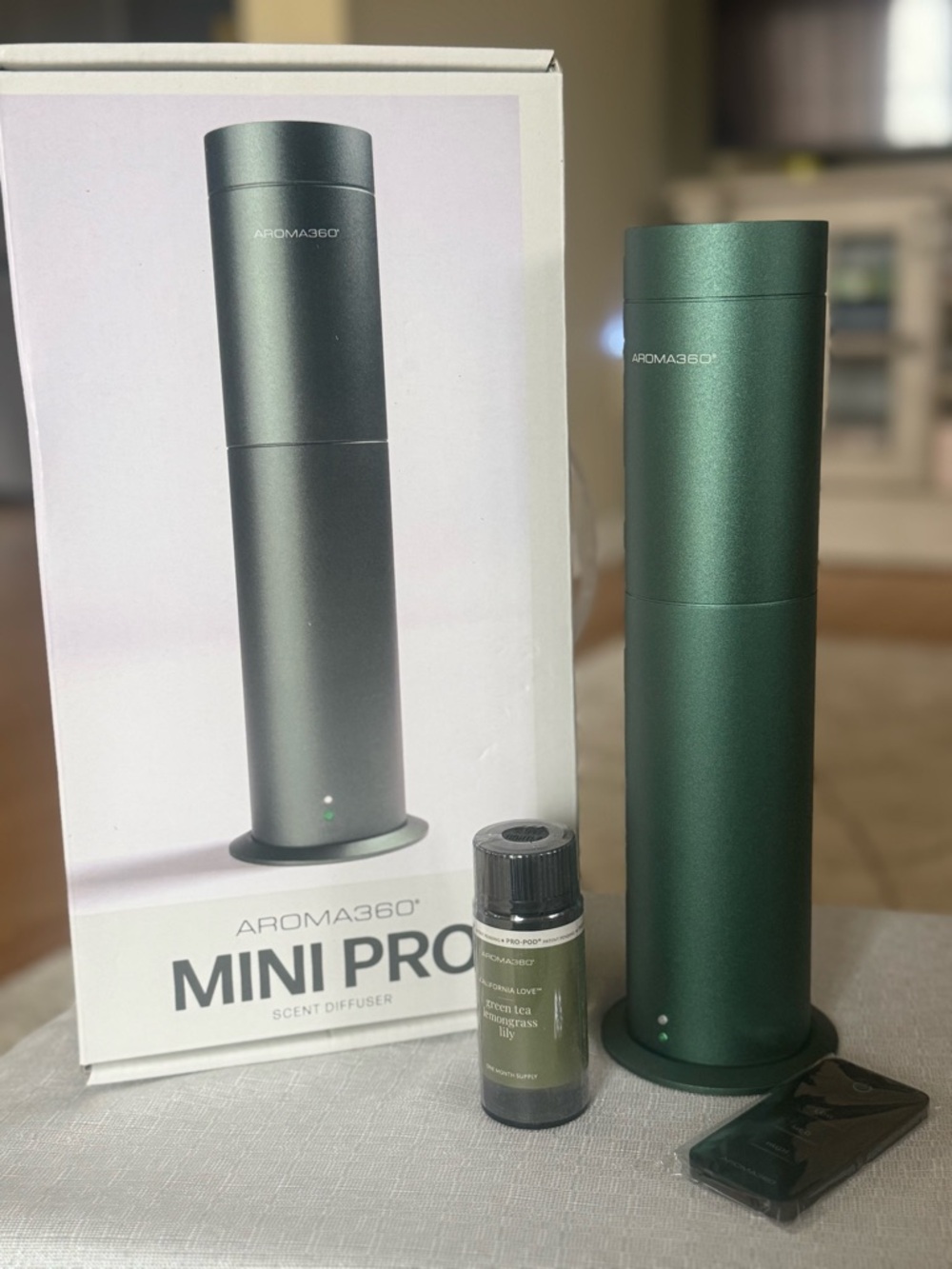 Aroma360 Mini Pro Smart Diffuser Green + Remote + FREE California Love Oil New